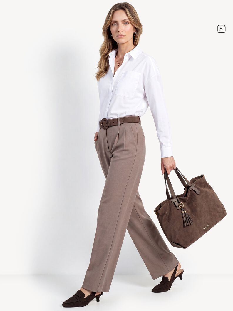 Leather sling pumps - brown, 304, hi-res