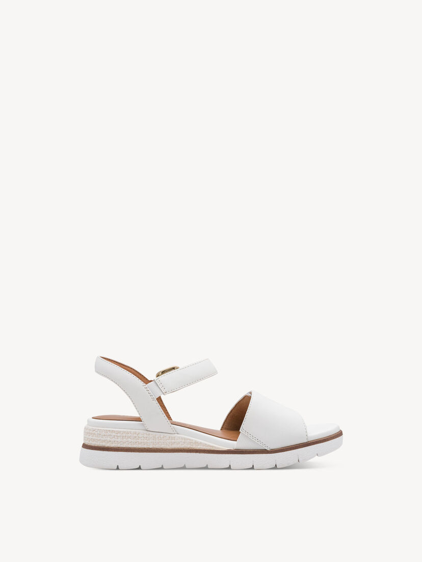 Leren Sandaaltje - wit, WHITE/SILVER, hi-res