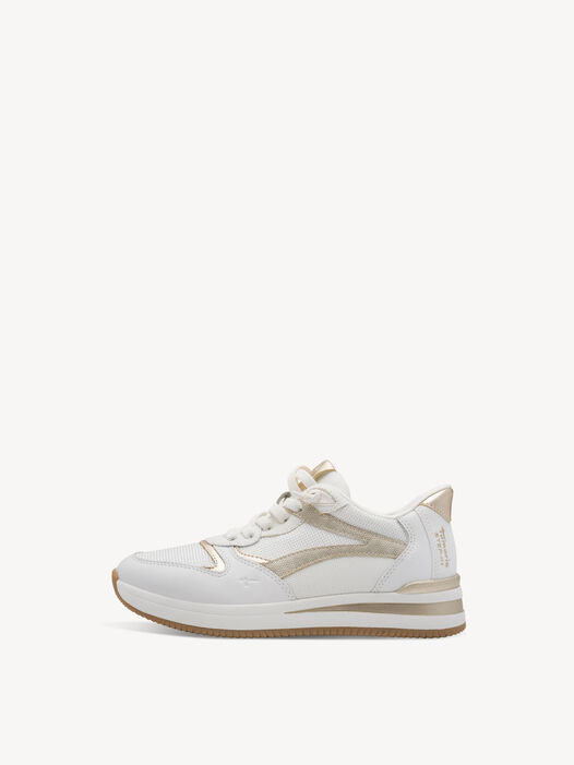 Sneaker, WHITE/GOLD, hi-res