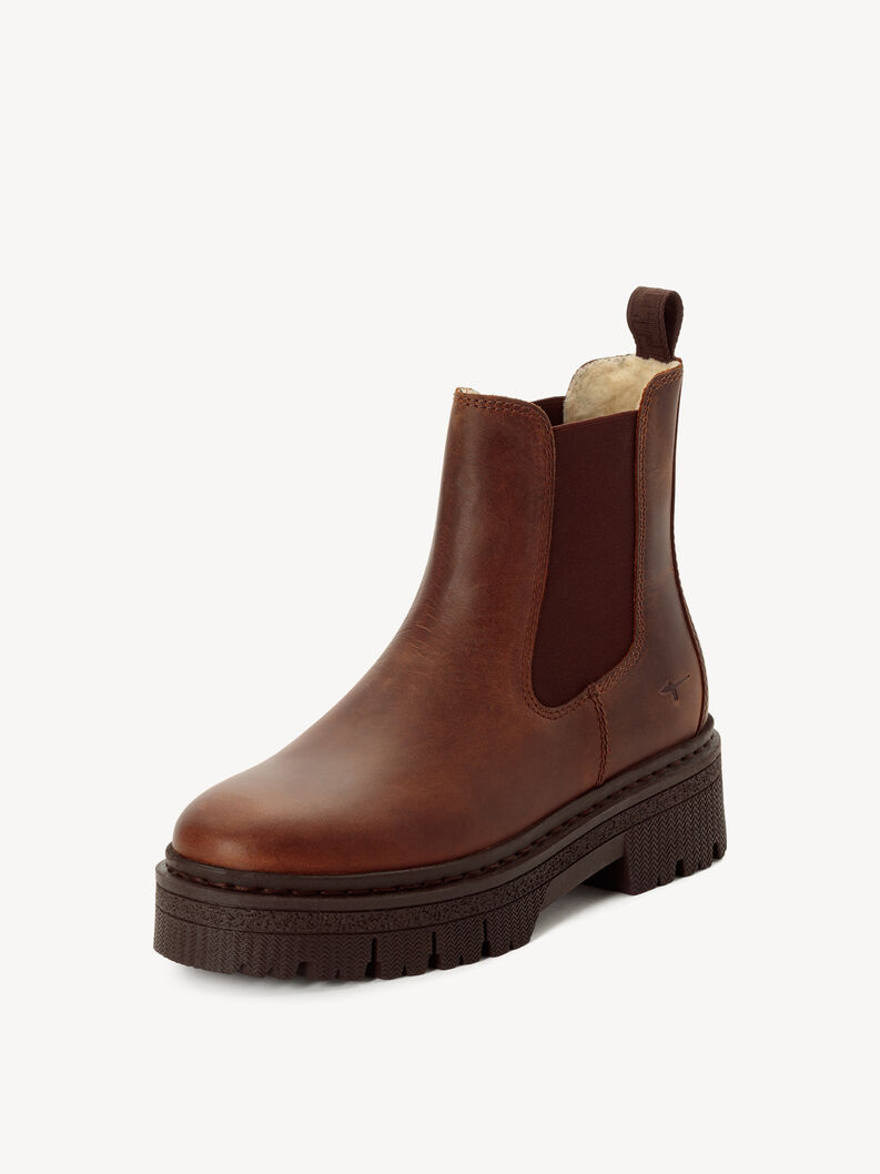 Lederstiefelette - braun Warmfutter, COGNAC, hi-res