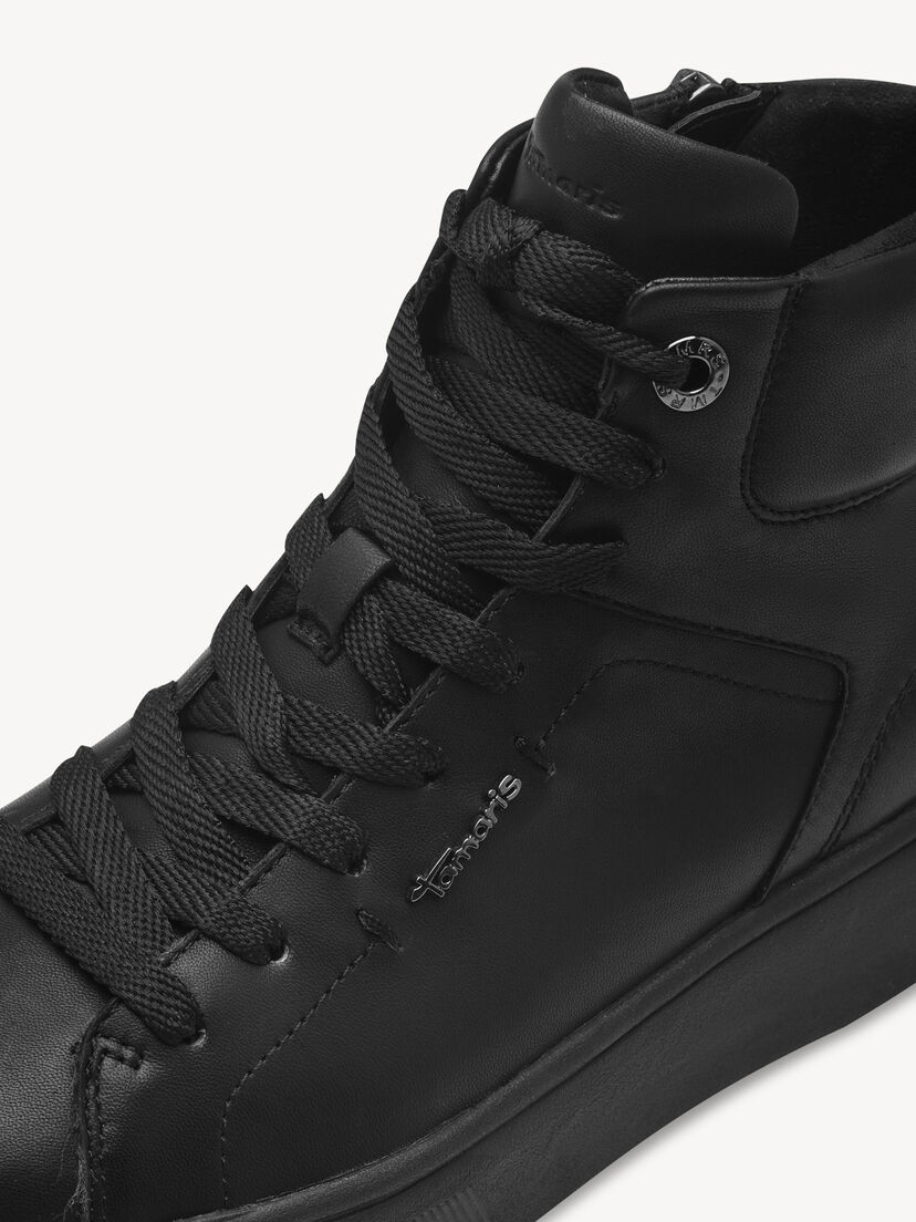 Leren Sneaker - zwart, BLACK LEATHER, hi-res