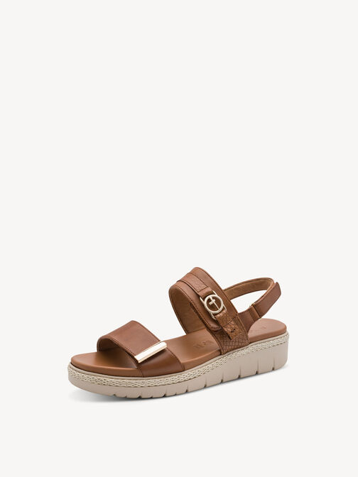 Sandale &agrave; talon, COGNAC LEATHER, hi-res