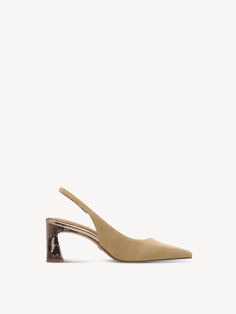 sling pumps, TAN COMB, hi-res