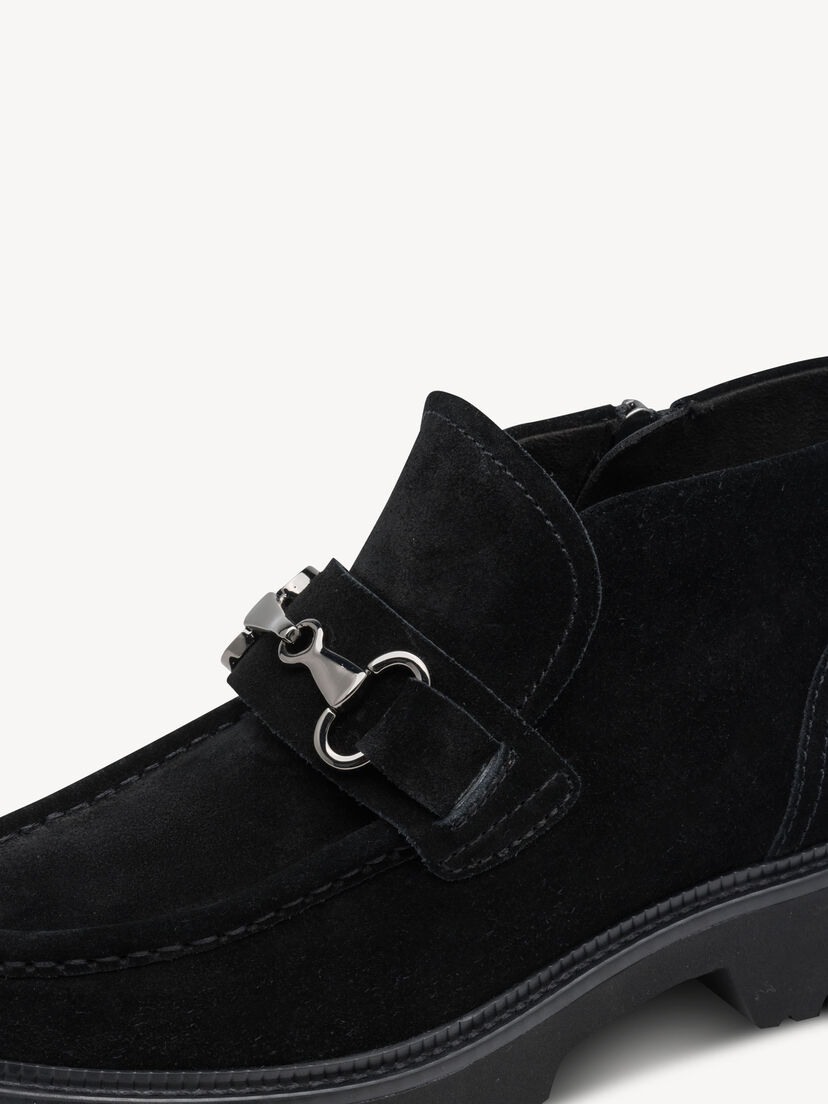 Leren Enkellaarsje - zwart, BLACK SUEDE, hi-res
