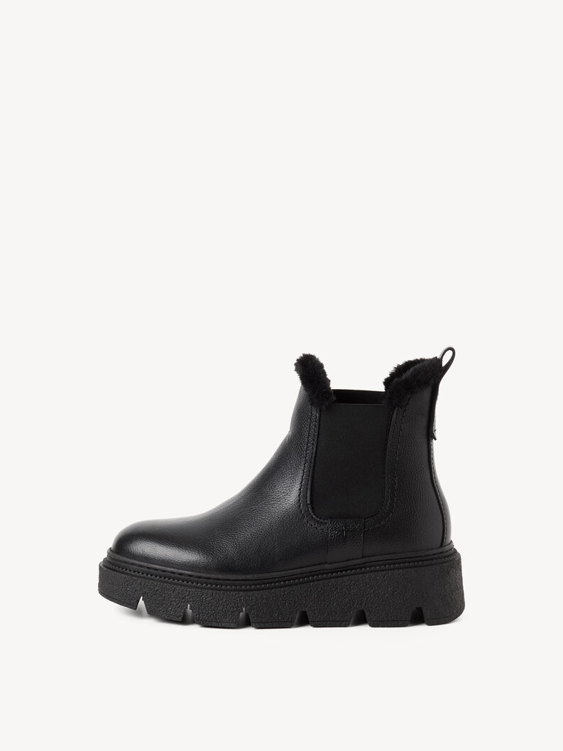 Lederstiefelette - schwarz Warmfutter, BLACK LEATHER, hi-res