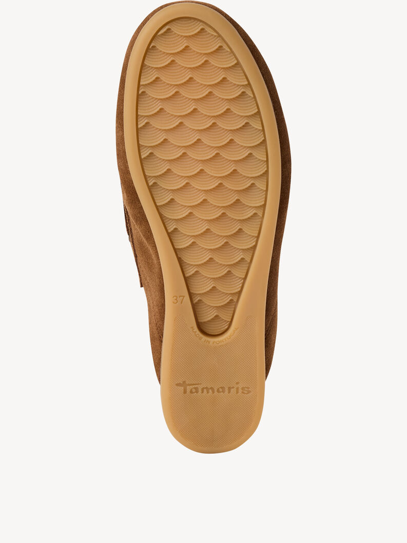 Sandale &agrave; talon en cuir - marron, COGNAC, hi-res