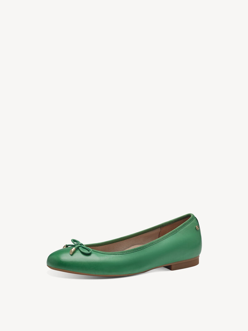 Ballerine en cuir - vert, GREEN, hi-res