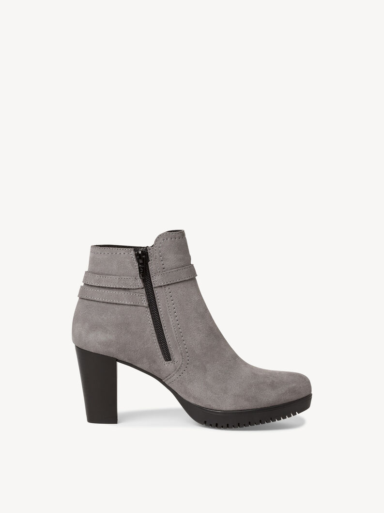 Leather Bootie - grey, GREY SUEDE, hi-res
