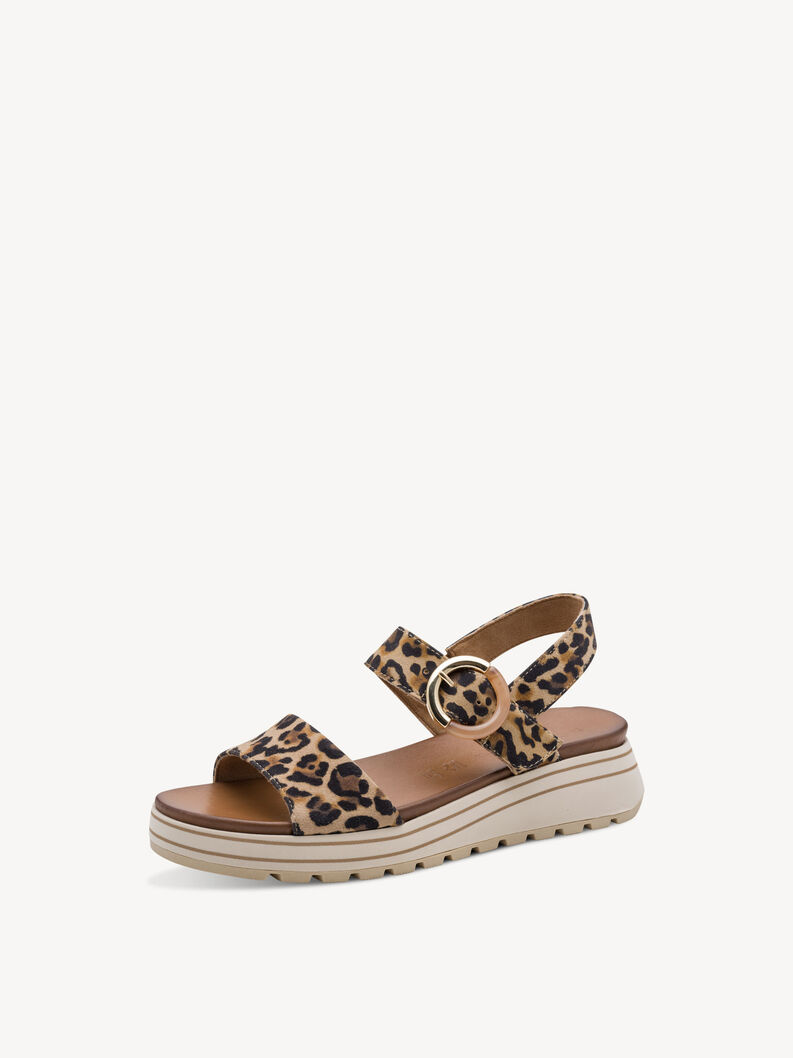 Ledersandalette - braun, LEOPARD, hi-res
