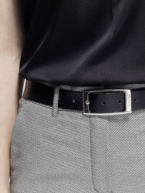 Leather belt, black, hi-res