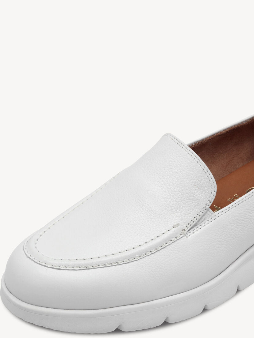 Leren Instappers - wit, WHITE, hi-res