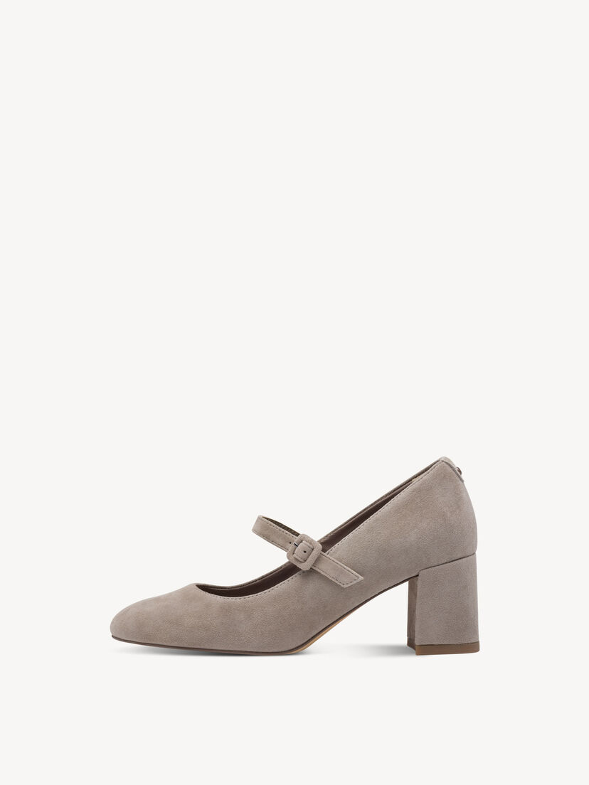 Leren Pumps - beige, TAUPE, hi-res