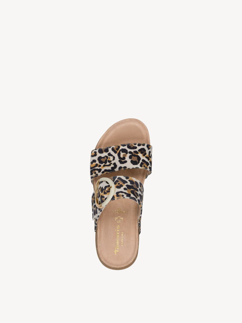 Lederpantolette - beige, BEIGE LEO, hi-res