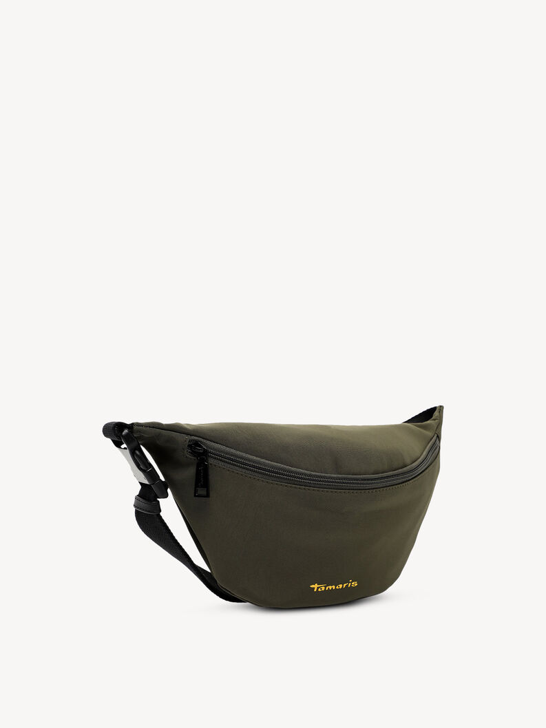 Khaki Bauchtasche mit schwarzem Rei&szlig;verschluss und verstellbarem Riemen
