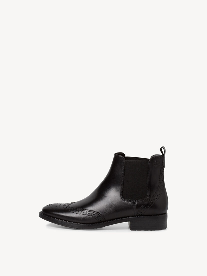 Leren Chelseaboot - zwart, BLACK, hi-res