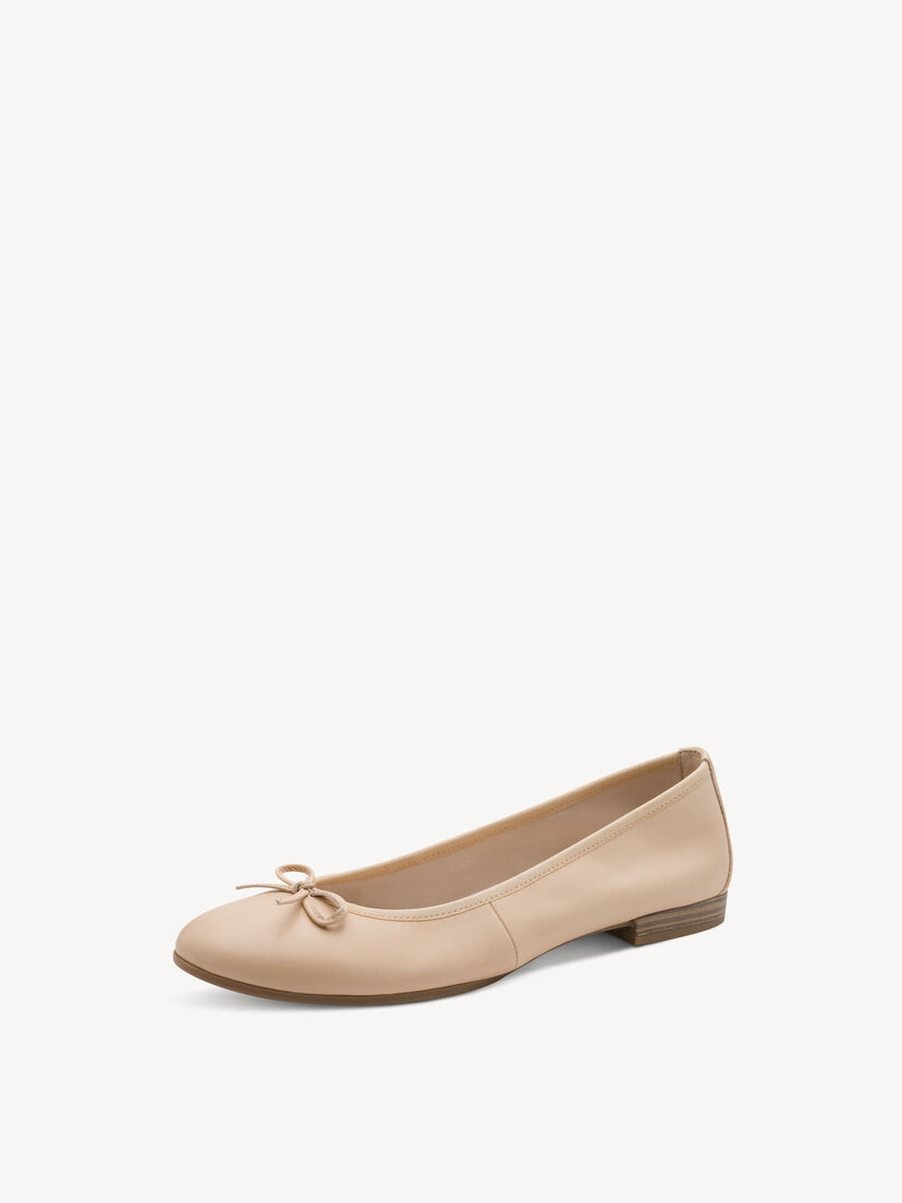 Leren Ballerina - beige, NUDE, hi-res