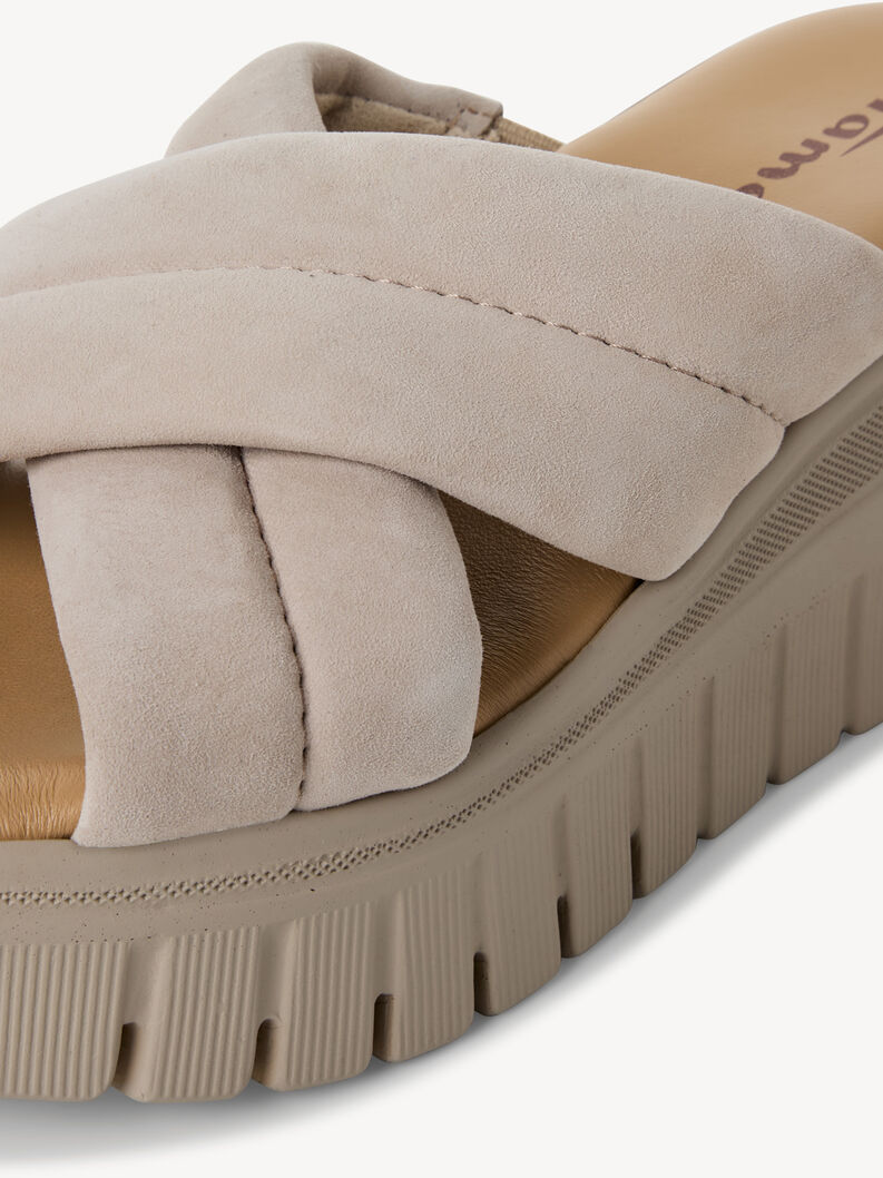 Mule en cuir - beige, TAUPE, hi-res