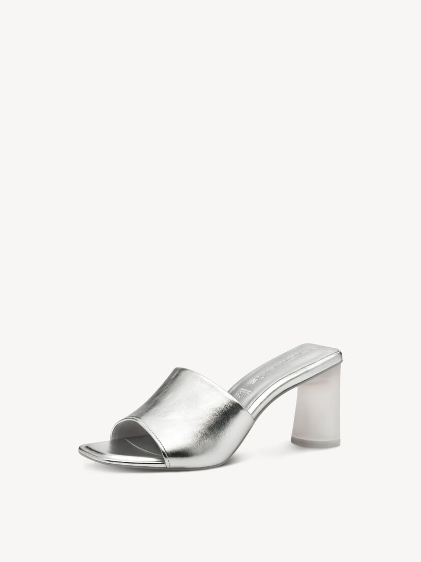 Leren Slipper - zilver, SILVER, hi-res