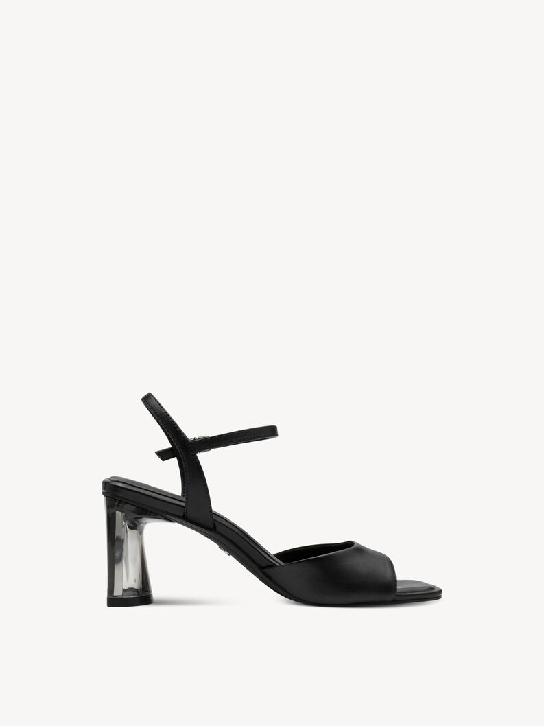 Sandale &agrave; talon, BLACK LEATHER, hi-res