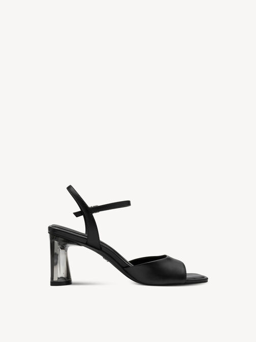 Sandale &agrave; talon, BLACK LEATHER, hi-res