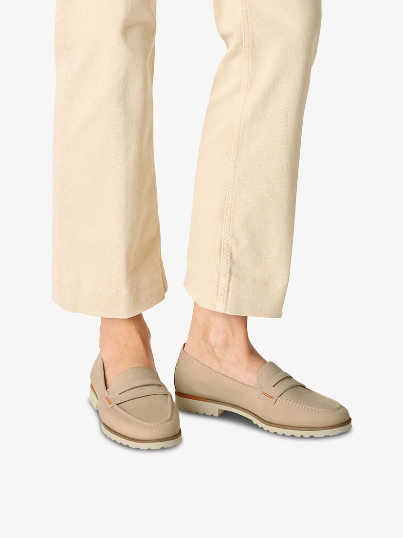 Leren Instappers - beige, 418, hi-res