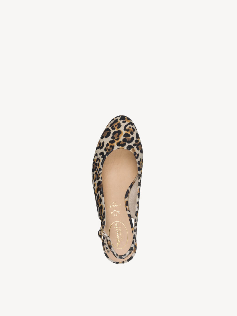Leren Slingpumps - beige, LEOPARD, hi-res