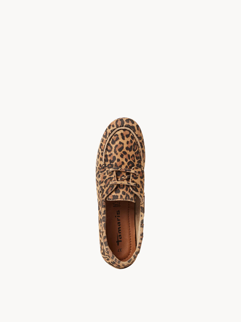 Leren Mocassin - bruin, LEOPARD, hi-res