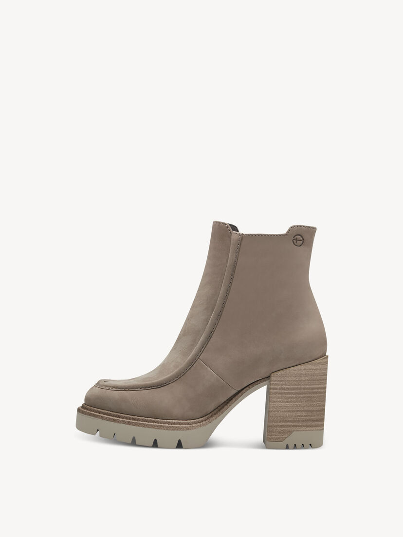 Leren Enkellaarsje - beige, TAUPE, hi-res