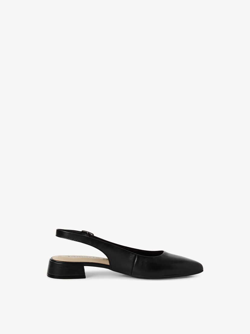 Slingpumps, BLACK LEATHER, hi-res