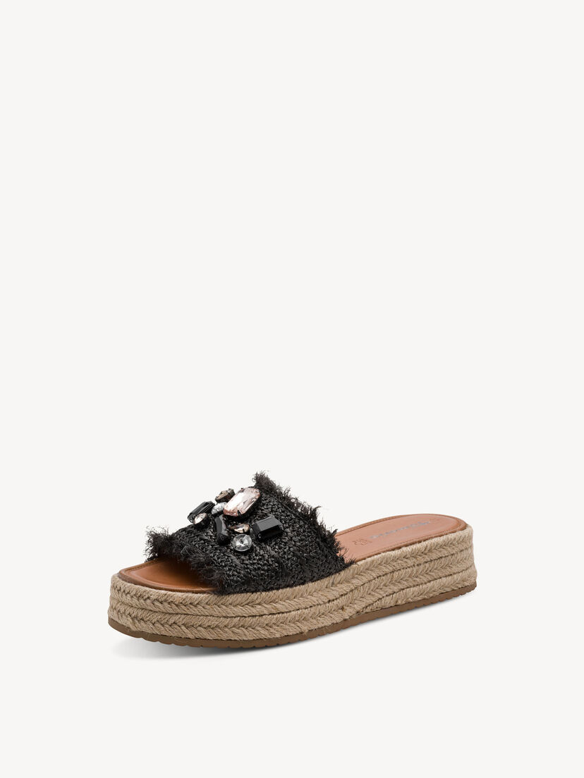 Slipper - zwart, BLACK, hi-res