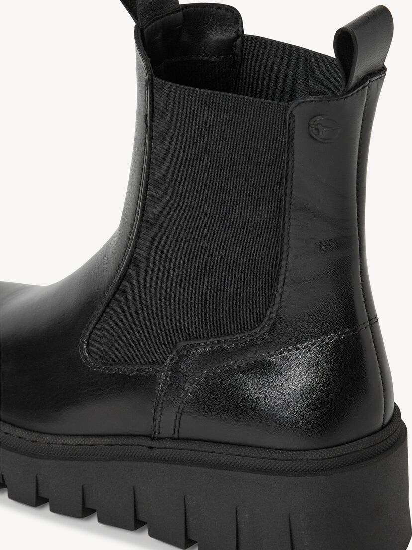 Leren Chelseaboot - zwart, BLACK, hi-res