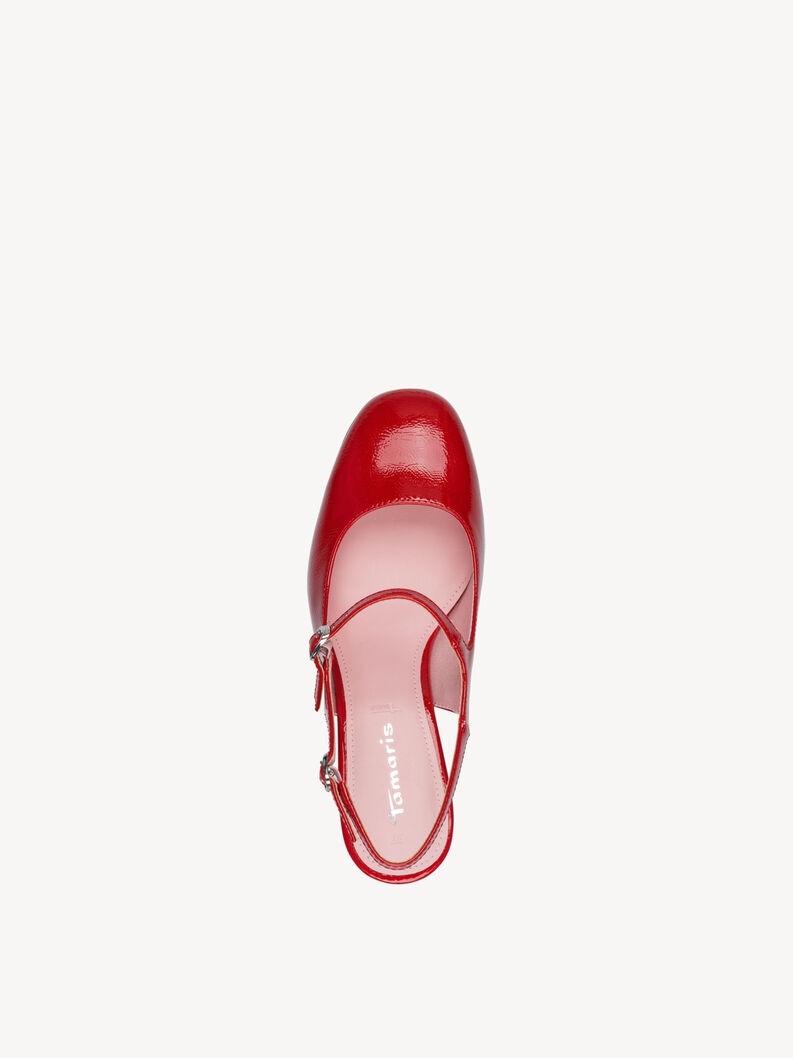 Slingpumps, RED PATENT, hi-res