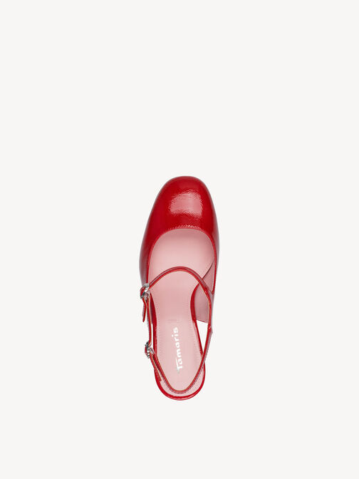 Slingpumps, RED PATENT, hi-res