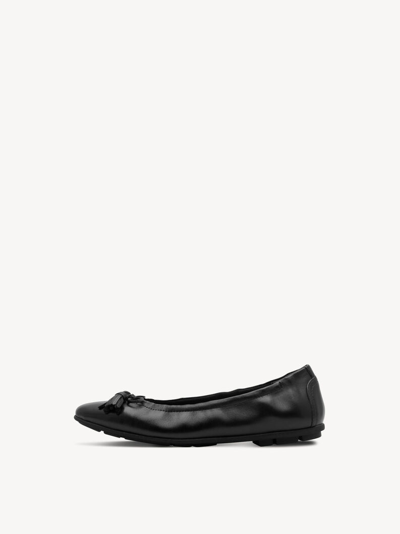 Lederballerina - schwarz, BLACK, hi-res