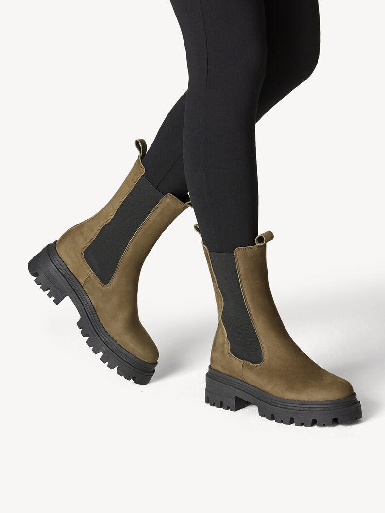 Leather Chelsea boot - green, OLIVE, hi-res
