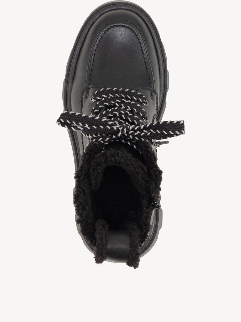Enkellaarsje - zwart warme voering, BLACK LEATHER, hi-res