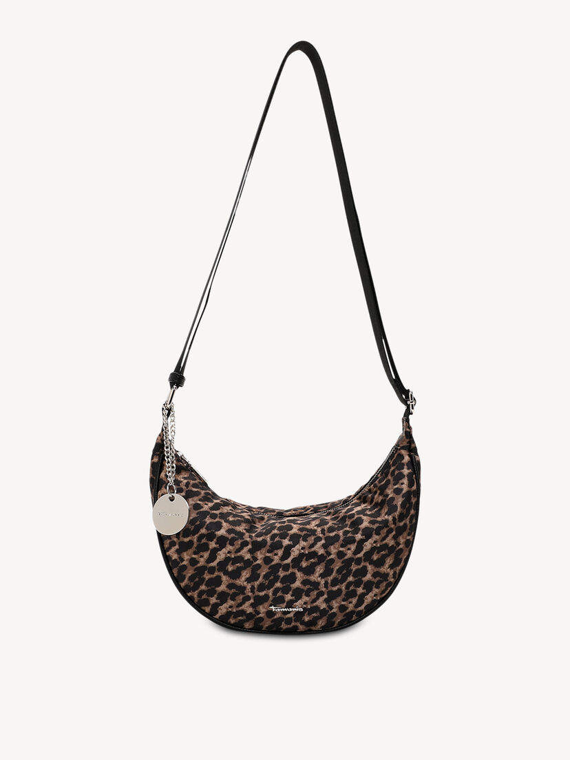 Schoudertas - zwart, black/brown, hi-res