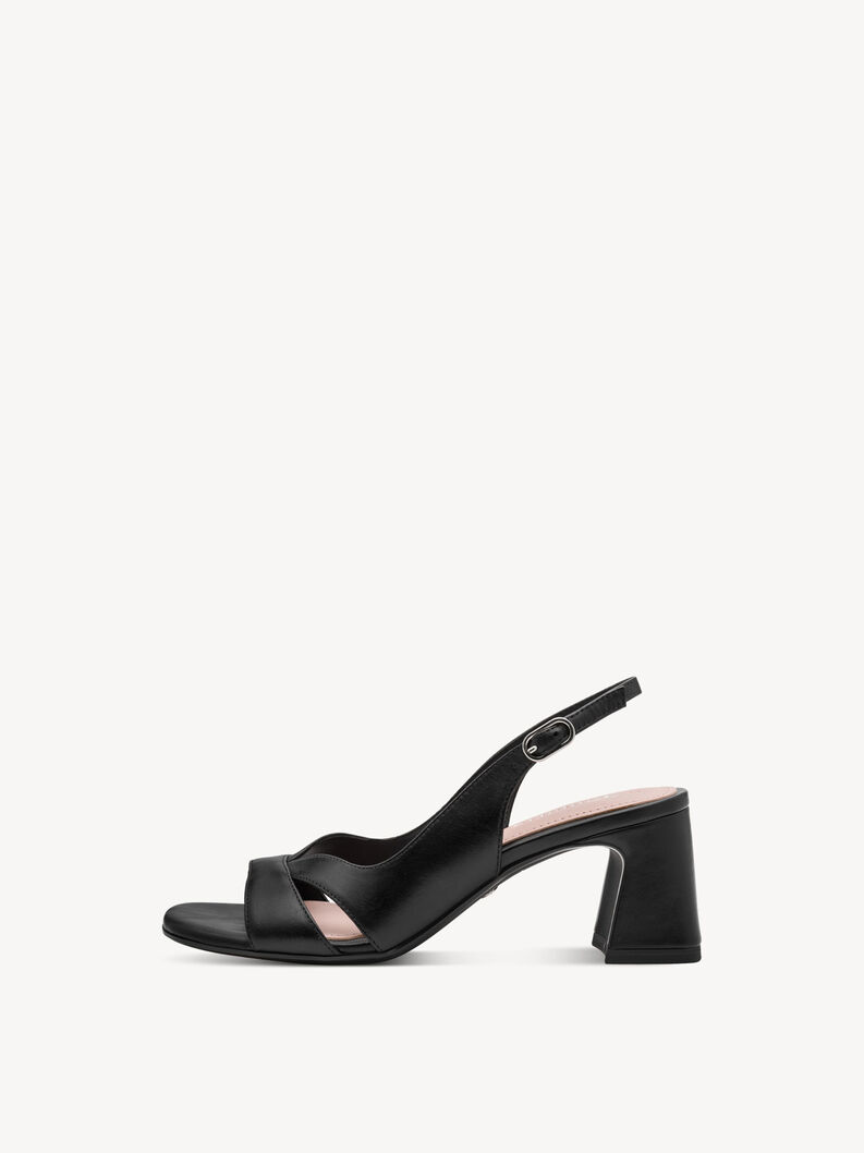 Sandały na obcasie, BLACK LEATHER, hi-res