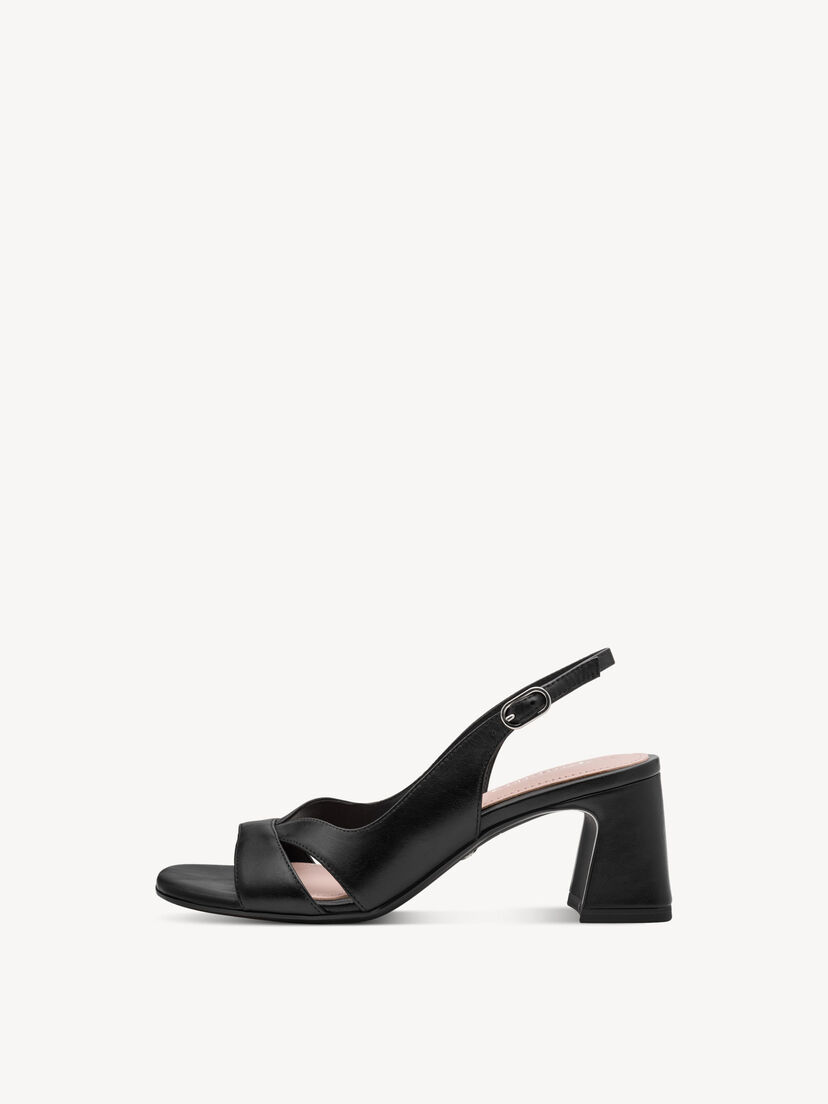 Leren Sandaaltje - zwart, BLACK LEATHER, hi-res