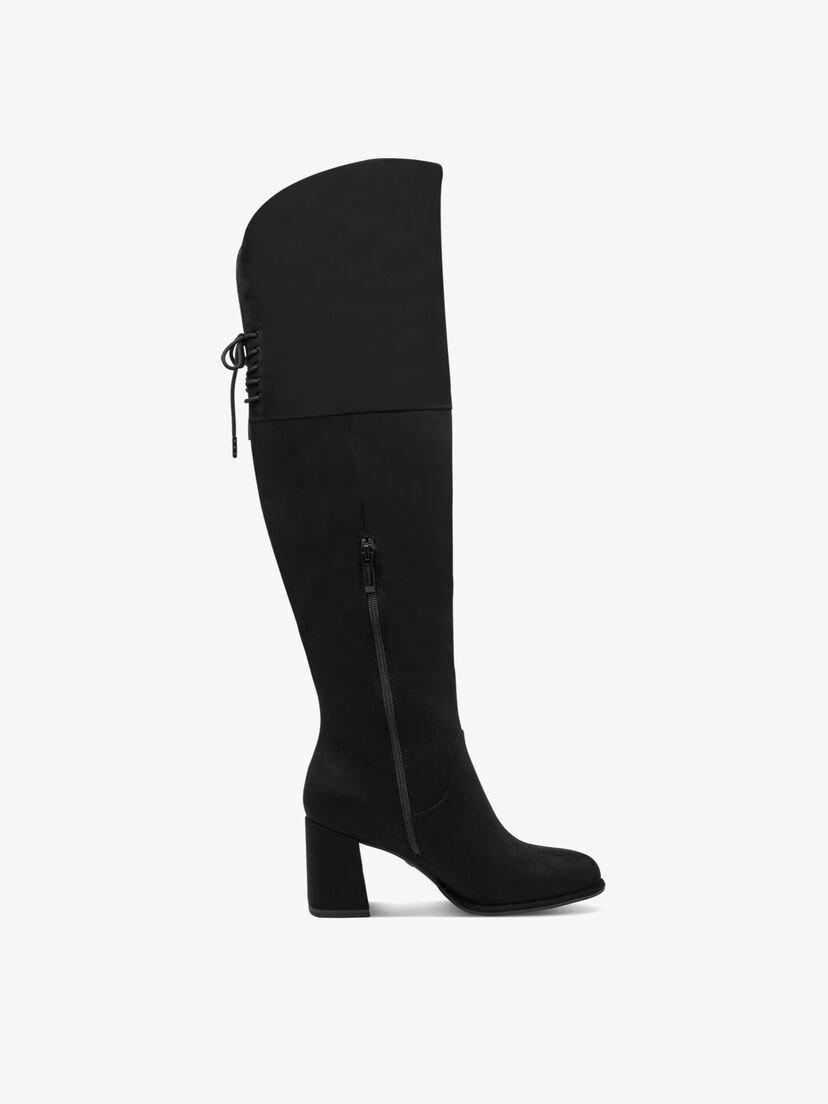 Overknee - zwart, BLACK, hi-res