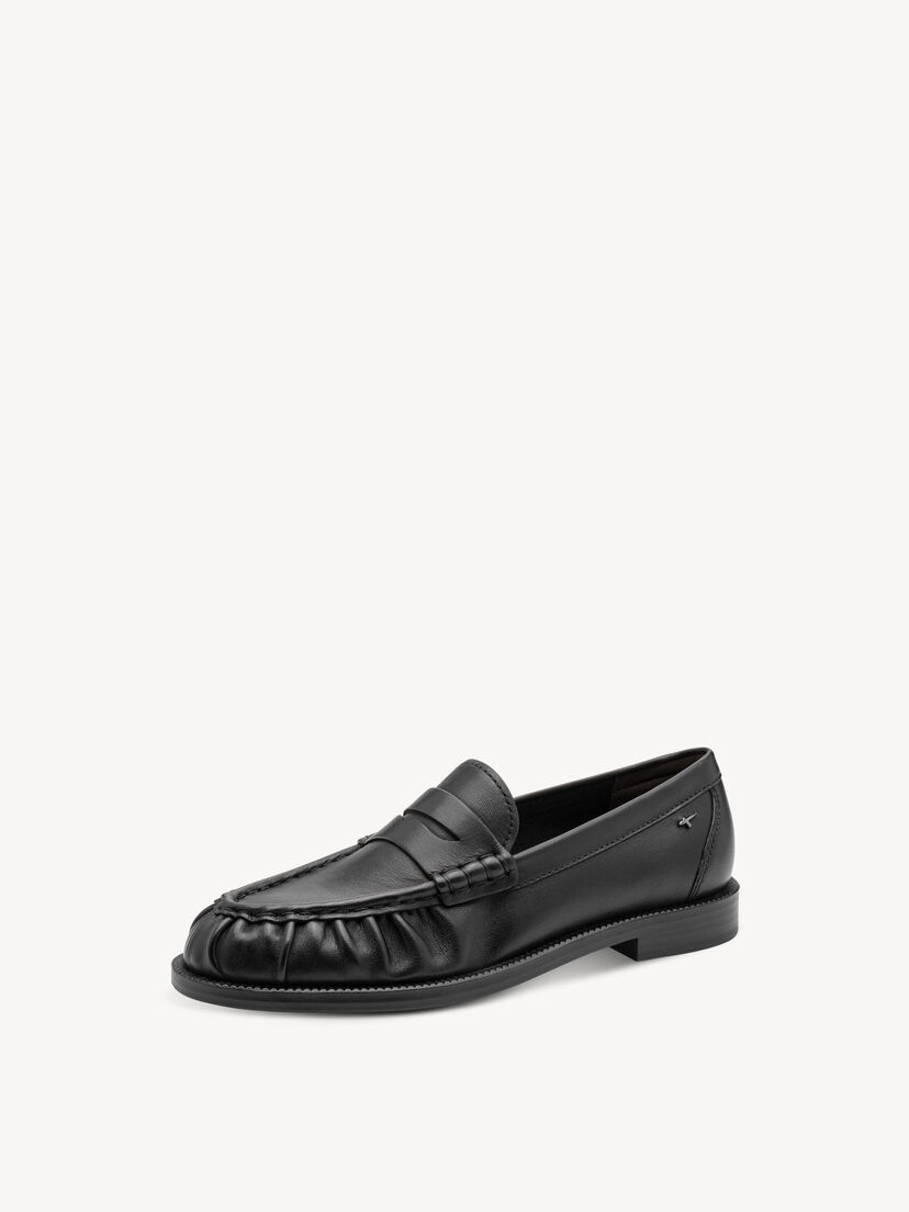 Leren Instappers - zwart, BLACK LEATHER, hi-res