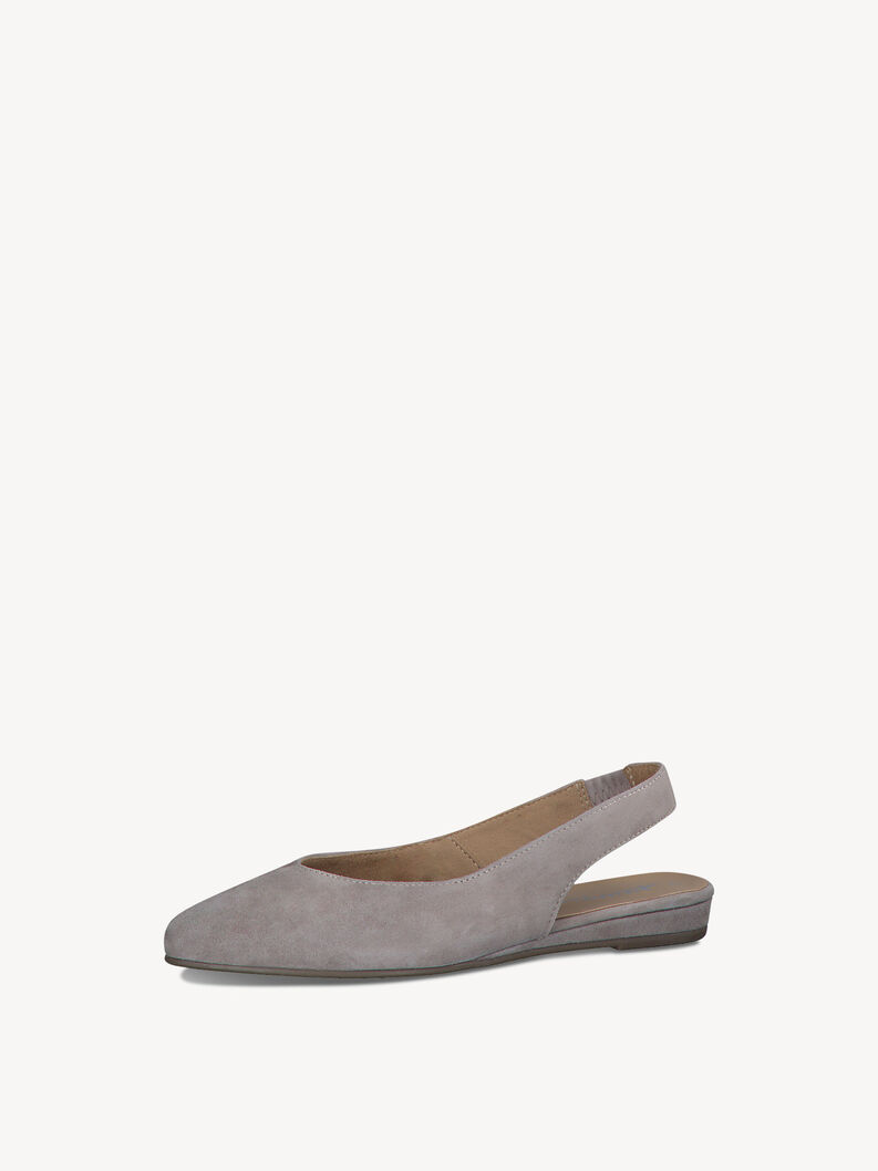 Leather sling pumps - beige, TAUPE, hi-res