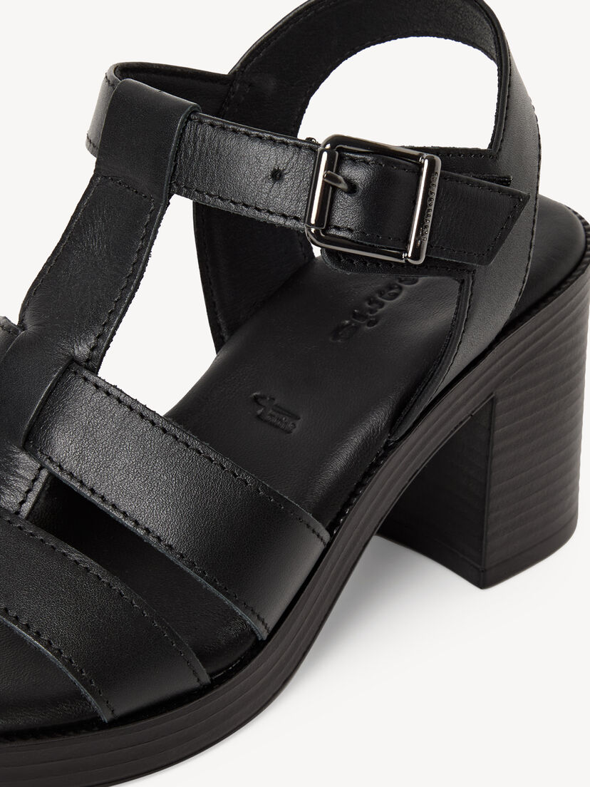 Sandaaltje, BLACK LEATHER, hi-res