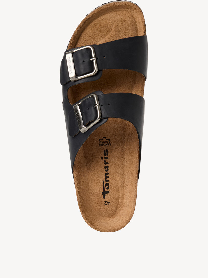 Leren Slipper - zwart, BLACK PULL-UP, hi-res