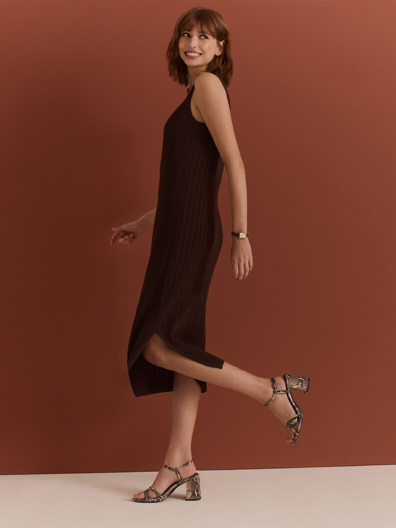 Sandały na obcasie, BROWN SNAKE, hi-res