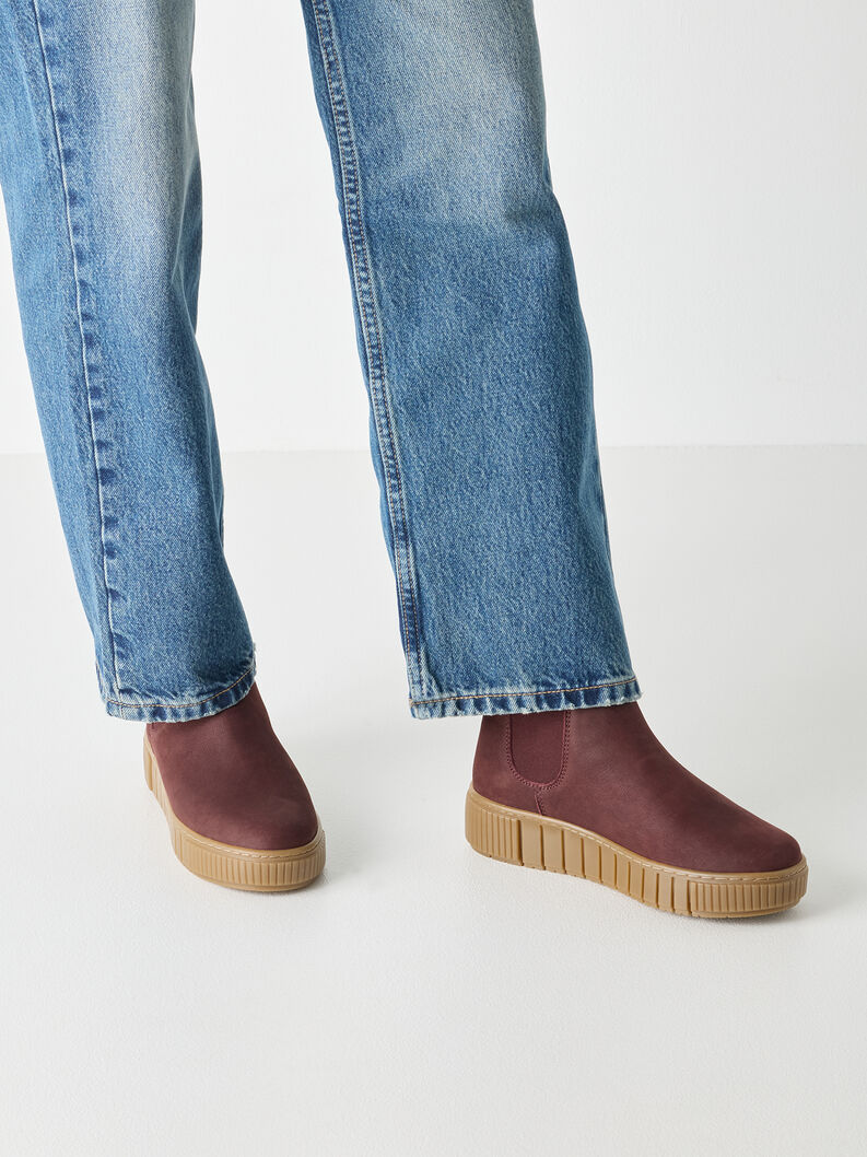 Leder Chelsea Boot - rot, BORDEAUX, hi-res