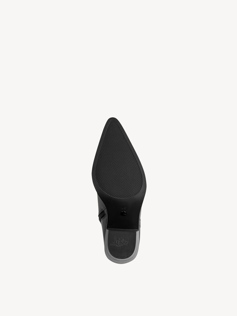 Leren Enkellaarsje - zwart, BLACK, hi-res