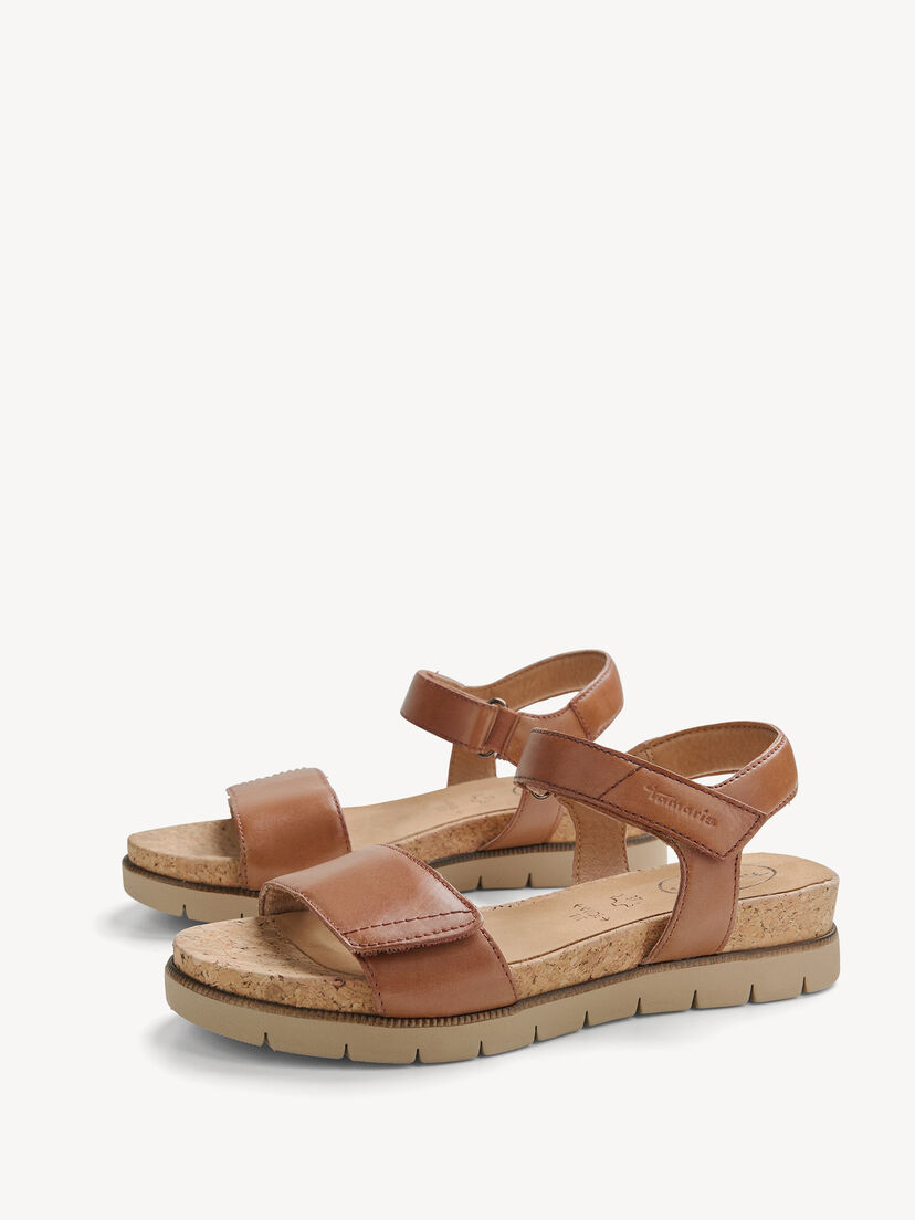 Leren Sandaaltje - bruin, COGNAC NAPPA, hi-res