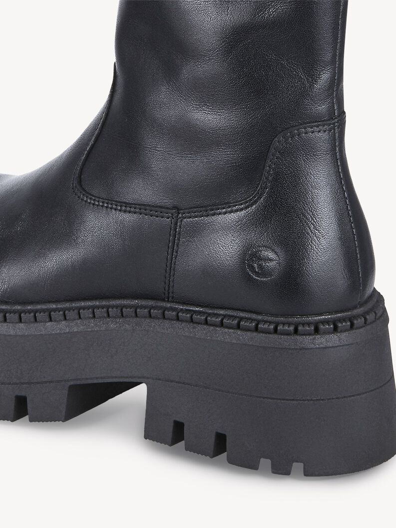 Kožené Kotníčková obuv - černá teplá podšívka, BLACK LEATHER, hi-res