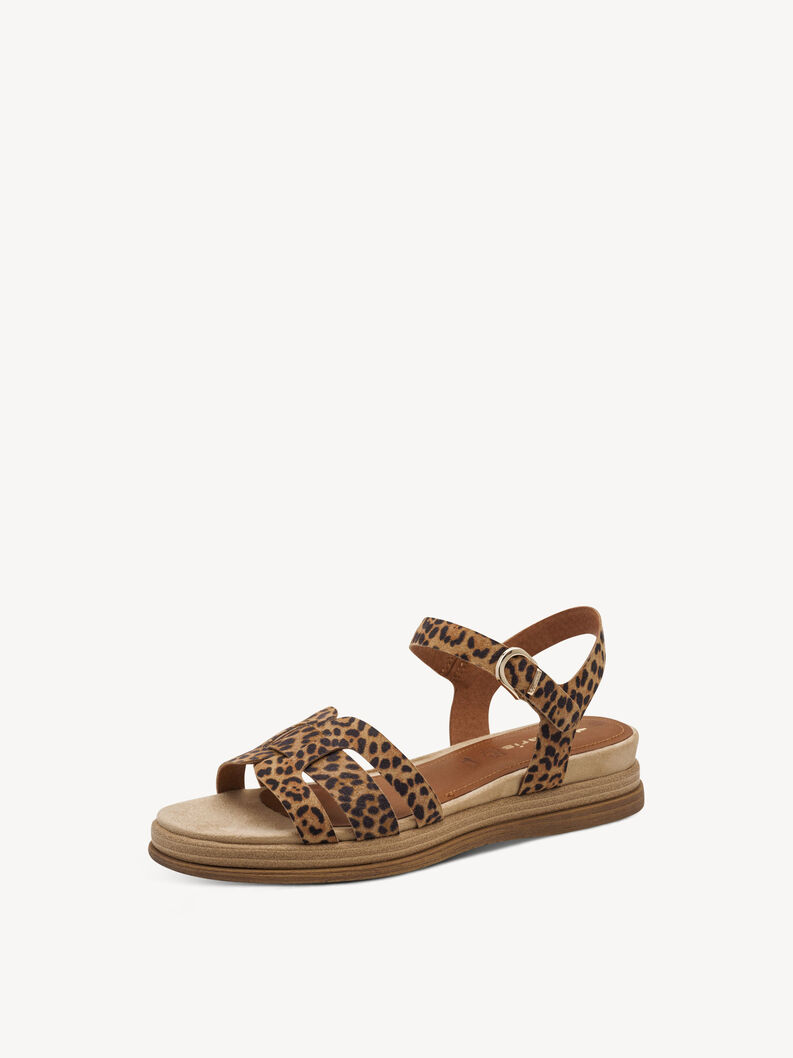 Ledersandalette - braun, LEOPARD, hi-res